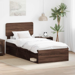 Voodiraam peatsiga Pruun tamme 90 x 200 cm Tahke m&auml;nd