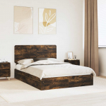 Laos voodi peaga Suitsetatud tamm 160 x 200 cm Tehispuit