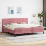 Voodiraam madratsiga peaga Roosa 180 x 200 cm Samet