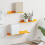 Ujuv riiul 3 tk Kollane sinep 40 x 9 x 2,5 cm Teras