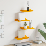 Ujuv riiul 4 tk Kollane sinep 30 x 18 x 2,5 cm Teras