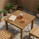 Lauda peal 60 x 60 x 3,5 cm Kandiline Tugev teakpuit Naturaalne