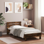 Peatsiga voodiraam Suitsutatud tamm 80 x 200 cm Tehispuit