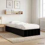 Voodiraam ladustamisega Must tamm 80 x 200 cm Tehispuit