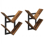 Seina h&otilde;ljumine riiul 2 pcs Vana puit 43 x 15 x 47 cm Tehispuit