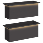 LED-valgustusega lillekast 2 tk must 30 x 80 x 30 cm teras