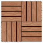 11 tk terrassiplaadid k&otilde;rgreljeefne wpc 30x30 cm 1 m&sup2; helepruun