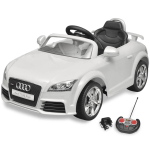 Valge audi tt rs pealeistutav auto lastele puldiga