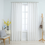 Pimendavad kardinad konksudega, 2 tk, koltunud valge 140x225 cm