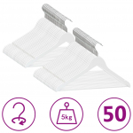 50 tk riidepuud, libisemiskindel, valge lehtpuit