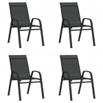Virnastatavad aiatoolid 4 tk, must, tekstileenkangas