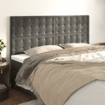 Voodipeatsid 4 tk, tumehall, 90x5x78/88 cm, samet