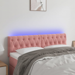 LED-voodipeats, roosa, 160x7x78/88 cm, samet