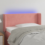 LED-voodipeats, roosa, 93x16x78/88 cm, samet