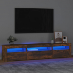 Telerialus LED-tuledega, suitsutatud tamm, 195x35x40 cm