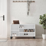 Jalatsikapp, k&otilde;rgl&auml;ikega valge, 102x36x60 cm, tehispuit