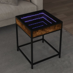 Diivanilaud LED-tuledega, suitsutatud tamm, 40 x 40 x 51cm