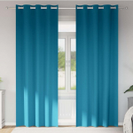 Kardinad r&otilde;ngastega 2 tk t&uuml;rkiis 225 x 140 cm pol&uuml;ester