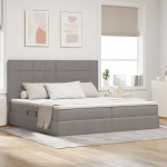 Voodi hoiukohaga ja madratsiga peaga Pruunikashall 200 x 200 cm