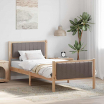 Voodiraam peatsiga Pruun ja taupe 90 x 190 cm M&auml;nnipuit