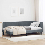 Nurga voodiraam peatsiga Tumehall 90 cm x 190 cm Samet