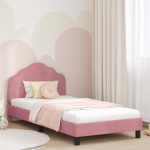 Laste voodiraam peatoega peaga Roosa 90 x 190 cm Samet
