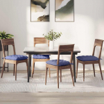 Istumispatjad 4 tk jeans sinine 40 x 40 x 6 cm kangas