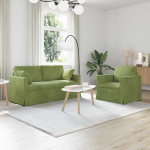 Diivan 2 tk hele roheline 158 x 78 x 80 cm samet