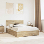 Voodiraam peatsiga sahtliga Sonoma tamm 150 x 200 cm Tehispuit