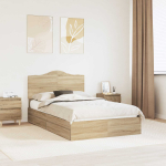 Laos voodi peaga sahtliga Sonoma tamm 120 x 200 cm Tehispuit