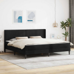 Voodiraam madratsiga Must 200 x 200 cm Samet