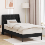 Voodiraam peatsiga Must 80 x 200 cm Samet