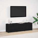 LED-iga TV kapp Must Tamm 140 x 34 x 40 cm T&ouml;&ouml;deldud puit