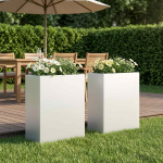 Aia istutuskast 2 tk valge 40 x 20 x 40 cm k&uuml;lmvalmistatud teras