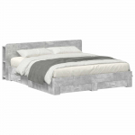 Voodiraam ladustamisega peaga Betoonhall 200 x 200 cm Tehispuit