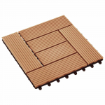 Terrassiplaat 11 tk Tiikpuu 30 x 30 cm Puitplastik
