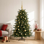 Kunstkuusk koos j&otilde;ulukuuliga 120 cm 150 LED-i Soe valge