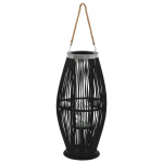 Rippuv k&uuml;&uuml;nlalatern, bambus, must, 60 cm