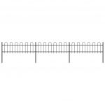 Kumerate otstega aed, teras, 5,1 x 0,6 m, must