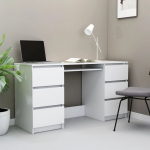 Kirjutuslaud, valge, 140 x 50 x 77 cm tehispuit