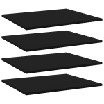 Riiuliplaadid 4 tk, must, 60x50x1,5 cm, puitlaastplaat