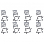 Kokkupandavad v&auml;litoolid, 8 tk, akaatsiapuit