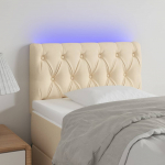 LED-voodipeats, kreemjas, 80x7x78/88 cm, kangas
