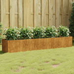 Taimekast, 200 x 40 x 40 cm, corten-teras