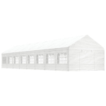 Katusega varjualune, valge, 17,84 x 4,08 x 3,22 m, pol&uuml;et&uuml;leen