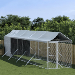 Katusega koeraaedik, h&otilde;bedane, 2x10x2,5 m, tsingitud teras