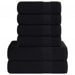 6-osaline r&auml;tikute komplekt, must, 360 gsm 100% puuvill