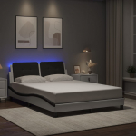 VOODIRAAM LED-TULEDEGA, VALGE JA MUST, 140 X 200 CM, KUNSTNAHK