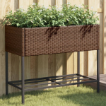 Aia taimekastid riiuliga, 2 tk, pruun, 90x40x75 cm, pol&uuml;rotang