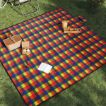 Kokkupandav piknikutekk, mitmev&auml;rviline, 200x200 cm, samet